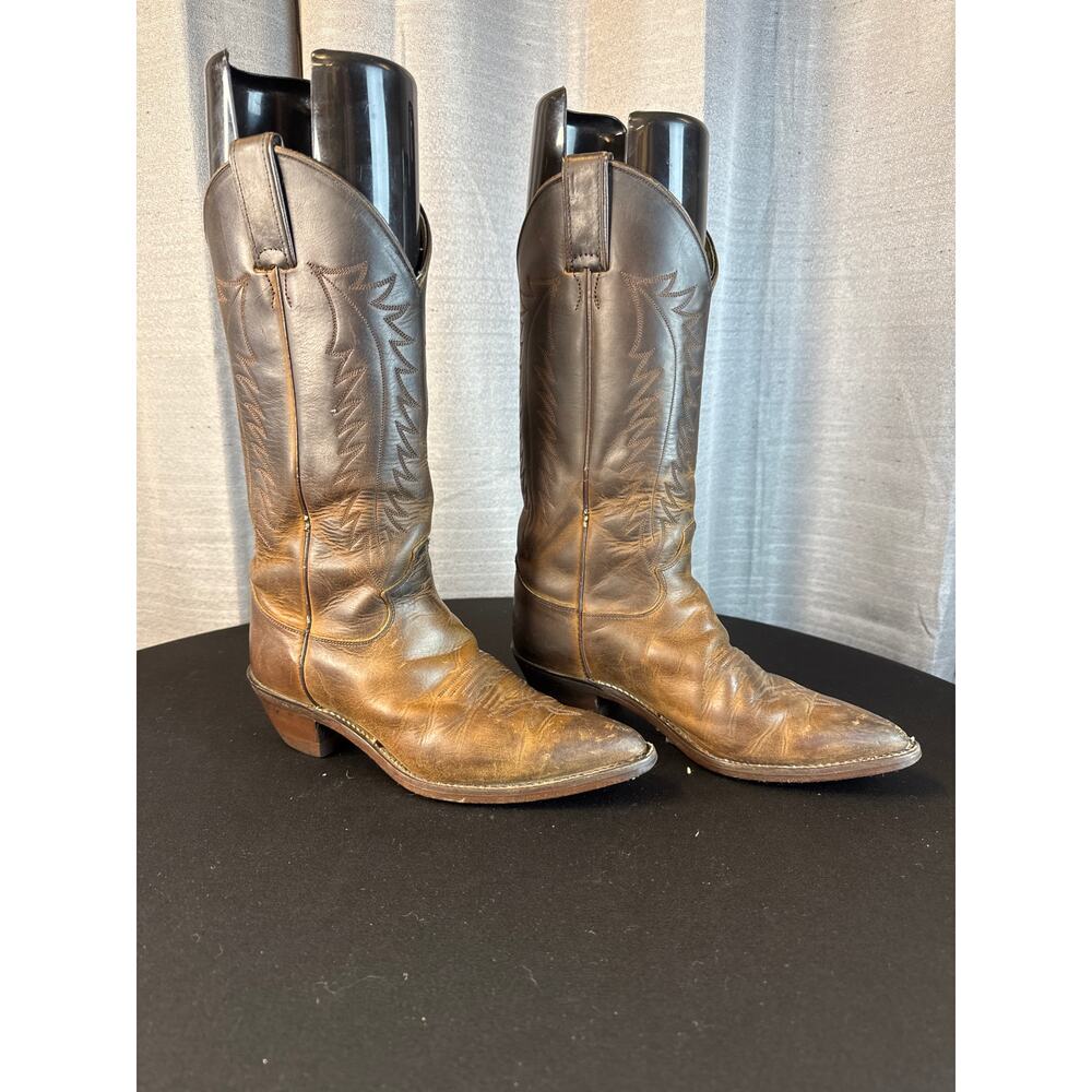Vintage Justin Brown Leather Cowboy Boots Women’s Size 7.5M